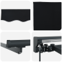 Toldo manual retráctil - Negro, 450x300 cm