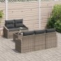 Conjunto de sofá de jardín con cojín 6 pcs Gris 55 x 55 x 37 cm