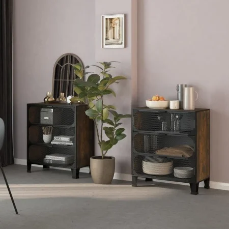 Storage cabinets 2 units metal and MDF rustic brown by vidaXL, Lockers and storage cabinets - Ref: Foro24-3095971, Price: 263...