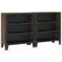 Storage cabinets 2 units metal and MDF rustic brown by vidaXL, Lockers and storage cabinets - Ref: Foro24-3095971, Price: 266...