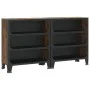 Storage cabinets 2 units metal and MDF rustic brown by vidaXL, Lockers and storage cabinets - Ref: Foro24-3095971, Price: 263...