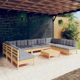 Garden furniture set 10 pieces and cushions solid pine wood by vidaXL, Garden sets - Ref: Foro24-3097180, Price: 765,71 €, Di...