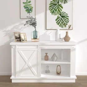Mini-Schiebetür-Bausatz weißer Kohlenstoffstahl Kleiderschrank 122 cm von vidaXL, Türrahmen - Ref: Foro24-151701, Preis: 39,0...