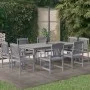 Garten-Essgruppe 9-teilig aus massivem grauem Akazienholz von vidaXL, Gartensets - Ref: Foro24-3098683, Preis: 819,16 €, Raba...