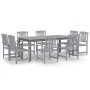 Garden dining set 9 pieces solid gray acacia wood by vidaXL, Garden sets - Ref: Foro24-3098683, Price: 819,16 €, Discount: %