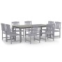 Garten-Essgruppe 9-teilig aus massivem grauem Akazienholz von vidaXL, Gartensets - Ref: Foro24-3098683, Preis: 830,94 €, Raba...