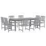 Garden dining set 9 pieces solid gray acacia wood by vidaXL, Garden sets - Ref: Foro24-3098683, Price: 819,16 €, Discount: %