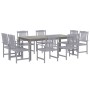 Garten-Essgruppe 9-teilig aus massivem grauem Akazienholz von vidaXL, Gartensets - Ref: Foro24-3098683, Preis: 830,94 €, Raba...