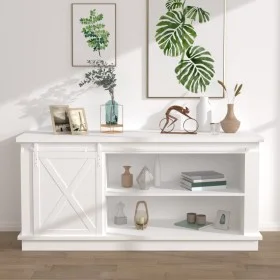 Weißer Mini-Schiebetürenschrank aus Kohlenstoffstahl, 183 cm von vidaXL, Türrahmen - Ref: Foro24-151690, Preis: 37,01 €, Raba...