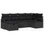 Set de 6 piezas de sofá de jardín con cojines de rattan