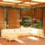 Gartenmöbel 9 Stück Kissen aus cremefarbenem Kiefernholz von vidaXL, Gartensets - Ref: Foro24-3097319, Preis: 711,33 €, Rabat...