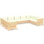 Gartenmöbel 9 Stück Kissen aus cremefarbenem Kiefernholz von vidaXL, Gartensets - Ref: Foro24-3097319, Preis: 711,33 €, Rabat...