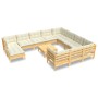 Gartenmöbel 10 Stück und Kissen aus cremefarbenem Kiefernholz von vidaXL, Gartensets - Ref: Foro24-3097049, Preis: 974,21 €, ...