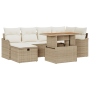 Conjunto de Sofá de Jardín de 7 Piezas con Coji­nes Beige de