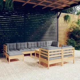 Garden furniture set 10 pieces and cushions solid pine wood by vidaXL, Garden sets - Ref: Foro24-3097132, Price: 745,60 €, Di...