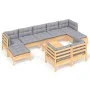 Garden furniture set 10 pieces and cushions solid pine wood by vidaXL, Garden sets - Ref: Foro24-3097132, Price: 745,60 €, Di...