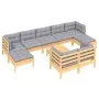 Garden furniture set 10 pieces and cushions solid pine wood by vidaXL, Garden sets - Ref: Foro24-3097132, Price: 745,60 €, Di...