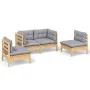 4-teiliges Gartenmöbel-Set mit Kissen aus massivem Kiefernholz von vidaXL, Gartensets - Ref: Foro24-3096171, Preis: 293,68 €,...