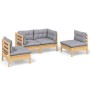 4-teiliges Gartenmöbel-Set mit Kissen aus massivem Kiefernholz von vidaXL, Gartensets - Ref: Foro24-3096171, Preis: 301,74 €,...