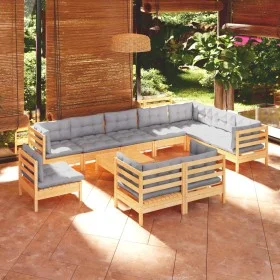 11-piece garden furniture set with solid pine wood cushions by vidaXL, Garden sets - Ref: Foro24-3096784, Price: 848,05 €, Di...