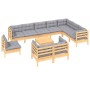 Gartenmöbel-Set 11 Stück und Kissen aus massivem Kiefernholz von vidaXL, Gartensets - Ref: Foro24-3096784, Preis: 859,58 €, R...