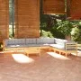 Garden furniture set 9 pieces and cushions solid pine wood by vidaXL, Garden sets - Ref: Foro24-3096808, Price: 649,18 €, Dis...