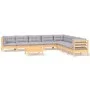 Garden furniture set 9 pieces and cushions solid pine wood by vidaXL, Garden sets - Ref: Foro24-3096808, Price: 649,18 €, Dis...