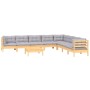 Garden furniture set 9 pieces and cushions solid pine wood by vidaXL, Garden sets - Ref: Foro24-3096808, Price: 668,20 €, Dis...