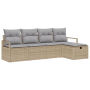 Conjunto de Sofá de Jardín de 5 Piezas con Cojines Beige