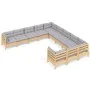 Gartenmöbel 11-teilig und Kissen aus grauem Kiefernholz von vidaXL, Gartensets - Ref: Foro24-3097018, Preis: 862,44 €, Rabatt: %