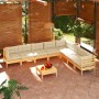 9-piece garden furniture set with solid pine wood cream cushions by vidaXL, Garden sets - Ref: Foro24-3096809, Price: 695,86 ...