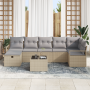 Conjunto de Sofá de Jardín de 8 Piezas con Cojines Beige