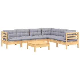 7-piece garden furniture set with solid pine wood cushions by vidaXL, Garden sets - Ref: Foro24-3096688, Price: 508,81 €, Dis...