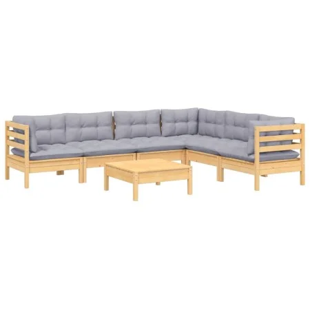 Gartenmöbelset 7-teilig und Kissen aus massivem Kiefernholz von vidaXL, Gartensets - Ref: Foro24-3096688, Preis: 515,97 €, Ra...