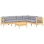 7-piece garden furniture set with solid pine wood cushions by vidaXL, Garden sets - Ref: Foro24-3096688, Price: 508,81 €, Dis...