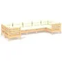 Gartenmöbel 7 Stück Kissen aus cremefarbenem Kiefernholz von vidaXL, Gartensets - Ref: Foro24-3097307, Preis: 572,08 €, Rabat...