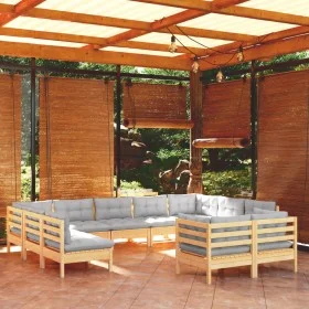 11-piece garden furniture set with solid pine wood cushions by vidaXL, Garden sets - Ref: Foro24-3097258, Price: 877,07 €, Di...