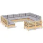 Gartenmöbel-Set 11 Stück und Kissen aus massivem Kiefernholz von vidaXL, Gartensets - Ref: Foro24-3097258, Preis: 877,07 €, R...