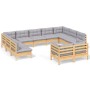 Gartenmöbel-Set 11 Stück und Kissen aus massivem Kiefernholz von vidaXL, Gartensets - Ref: Foro24-3097258, Preis: 862,44 €, R...