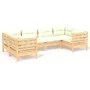 Gartenmöbel 6 Stück Kissen aus cremefarbenem Kiefernholz von vidaXL, Gartensets - Ref: Foro24-3097295, Preis: 473,03 €, Rabat...