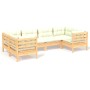 Gartenmöbel 6 Stück Kissen aus cremefarbenem Kiefernholz von vidaXL, Gartensets - Ref: Foro24-3097295, Preis: 481,12 €, Rabat...