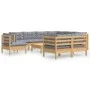 Garden furniture set 10 pieces and cushions solid pine wood by vidaXL, Garden sets - Ref: Foro24-3096772, Price: 788,16 €, Di...