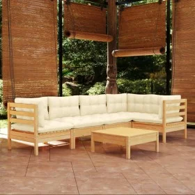 Garden furniture 6 pieces cream pine wood cushions by vidaXL, Garden sets - Ref: Foro24-3096388, Price: 478,47 €, Discount: %