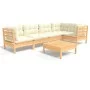 Garden furniture 6 pieces cream pine wood cushions by vidaXL, Garden sets - Ref: Foro24-3096388, Price: 494,90 €, Discount: %