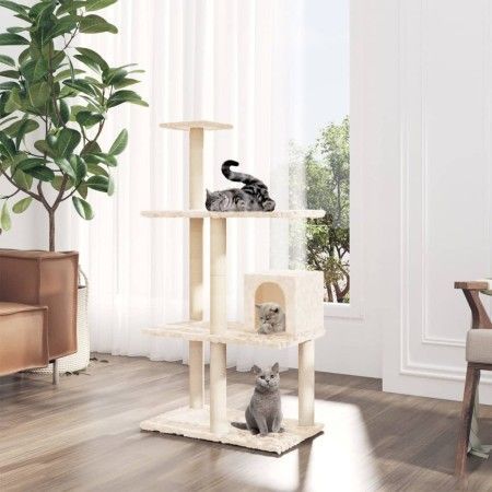 Katzenkratzbaum mit cremefarbenen Sisalstämmen, 119 cm von vidaXL, Katzenmöbel - Ref: Foro24-171518, Preis: 46,95 €, Rabatt: %