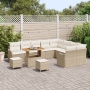 Set de Sofás de Jardín de 12 Piezas con Cojines Beige