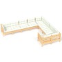 Gartenmöbel 9-teilig und Kissen aus cremefarbenem Kiefernholz von vidaXL, Gartensets - Ref: Foro24-3096983, Preis: 769,75 €, ...