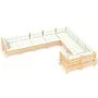 Muebles de jardín 9 piezas y cojines madera de pino crema de vidaXL, Conjuntos de jardín - Ref: Foro24-3096983, Precio: 755,8...