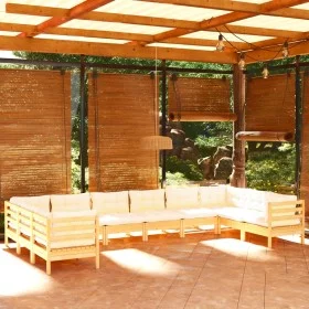 Gartenmöbel 10 Stück Kissen aus cremefarbenem Kiefernholz von vidaXL, Gartensets - Ref: Foro24-3097331, Preis: 748,19 €, Raba...
