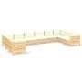 Muebles de jardín 10 piezas cojines madera de pino color crema de vidaXL, Conjuntos de jardín - Ref: Foro24-3097331, Precio: ...